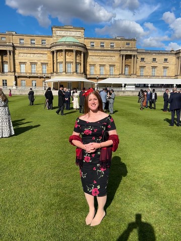 Claire Russell at Buckingham palace
