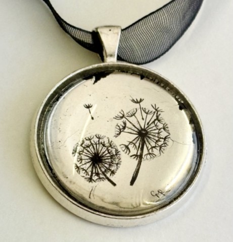 White Gold leaf Dandelion Clock